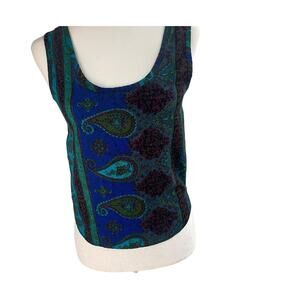 Hot Stuff Vintage Paisley Tank Top | 90s Psychedelic Festival Top Sz S USA Made